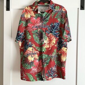 Washington Capitals Shirt Mens XL Red Hawaiian Aloha NHL Weimer Tropical‎ Beach